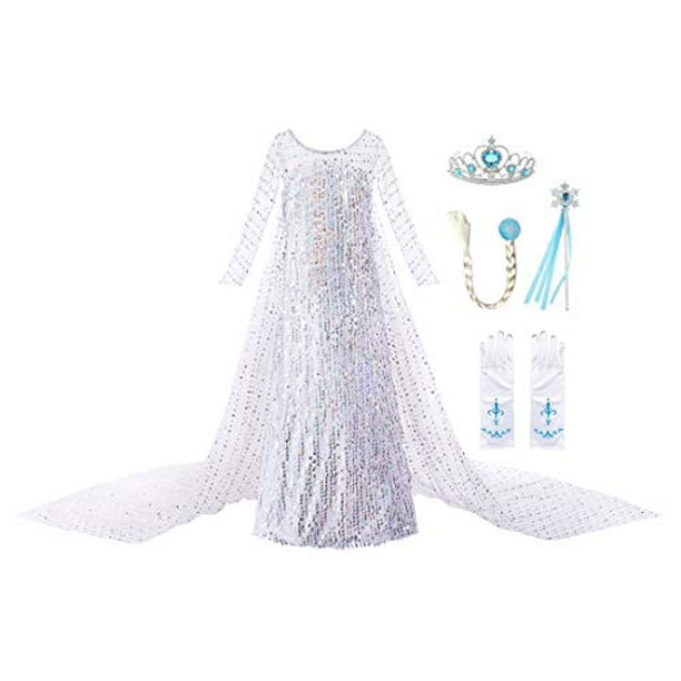 JerrisApparel Girls Princess Dress Costume Cosplay Dress Up with Accessories